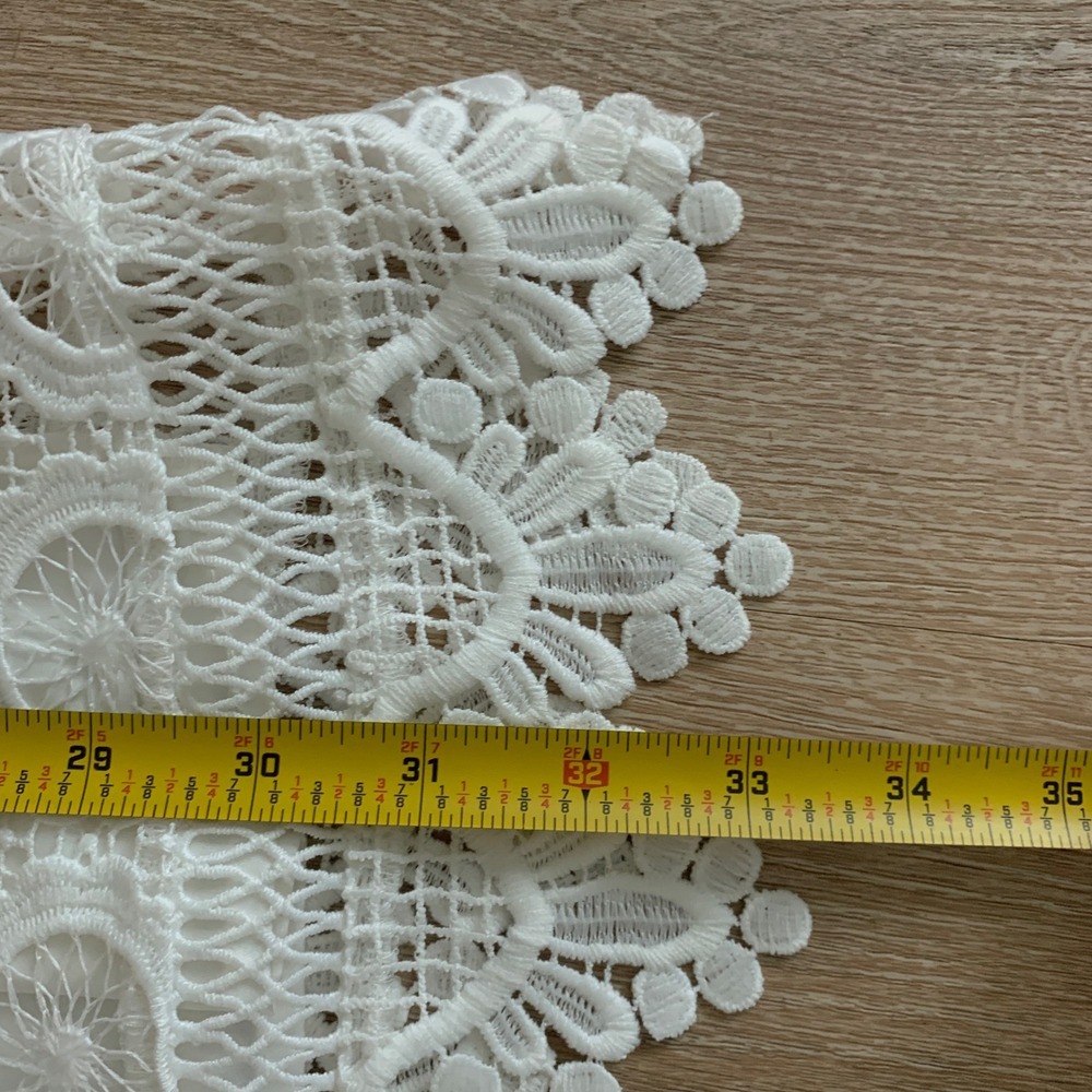 Lovers + Friends White Lace Mini Dress Lace Up Tassel Boho Medallion Crochet S - Picture 8 of 9